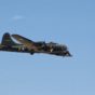 B-17 bomber in blue sky background