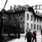Photo of the original "Arbeit Macht Frei" gate at Auschwitz I, the main camp. 18-April-00