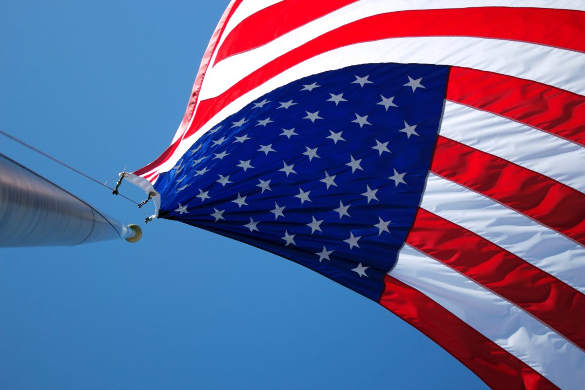 US Flag Upside Down-Republic in Distress